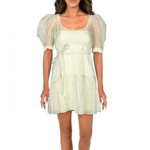 NWT Danielle Bernstein Womens Ruffled Mini Dress Large